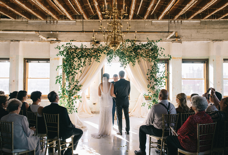 Organic Greenery and Floral Covered Altars