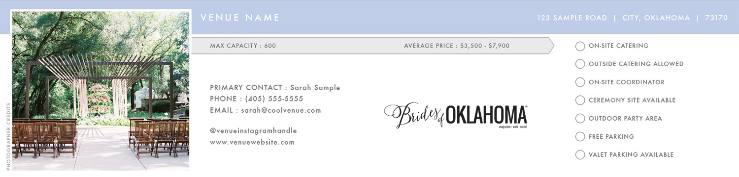 Brides of Oklahoma Luxe Locations Venue Finder