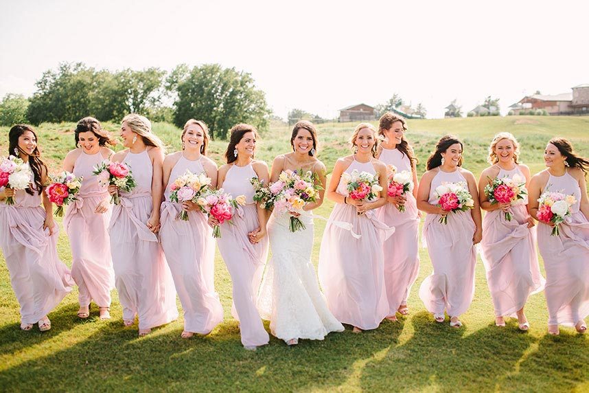 millennial pink bridesmaid dress