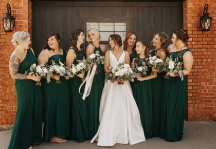 hunter green bridesmaid dresses