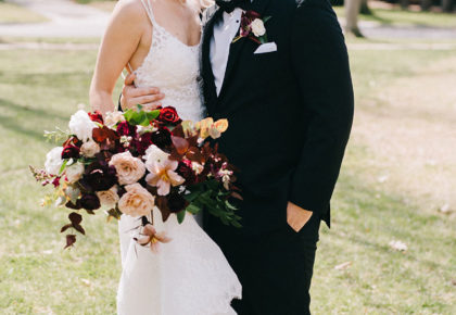 classic springtime bride and grom
