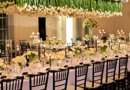 wedding hanging floral arrangement