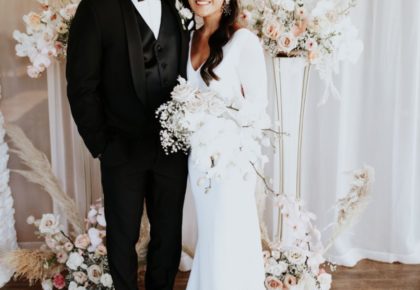 modern bride and groom