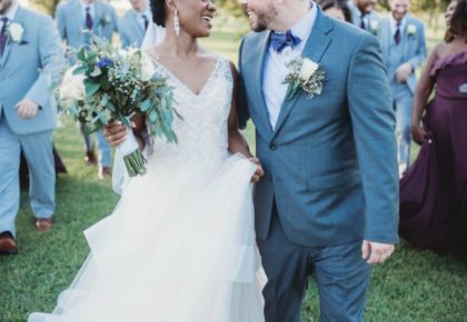 romantic bride and groom