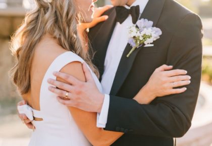 romantic bride and groom