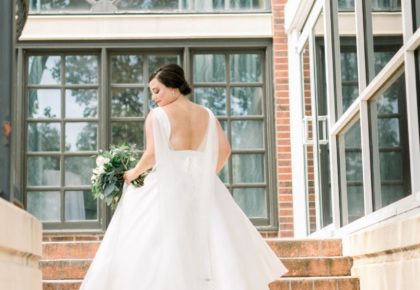 Beautiful gown on steps