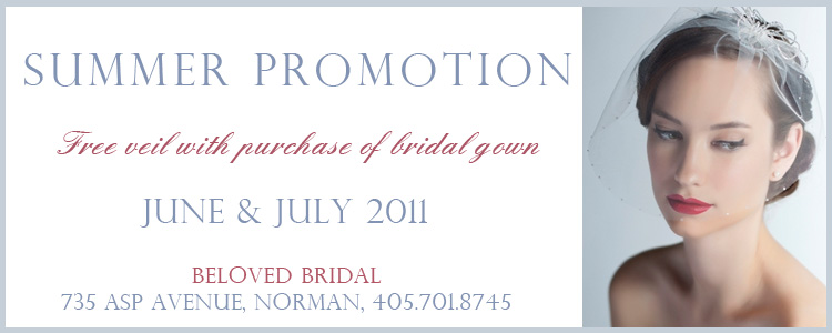 Beloved Bridal Norman Oklahoma summer promotion wedding gowns