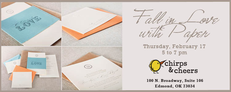 Fall in Love with Paper, Chirps and Cheers, Oklahoma Wedding Stationery