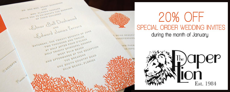 Paper Lion 20% off, Wedding Invitations in Oklahoma