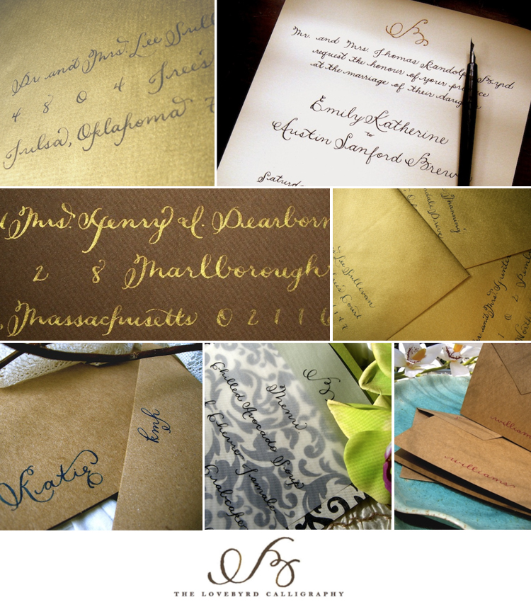 Lovebyrd Calligraphy, Brides of Oklahoma, Wedding Calligraphy