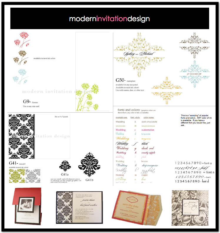 Oklahoma wedding invitations custom designs by Modern Invitation Design