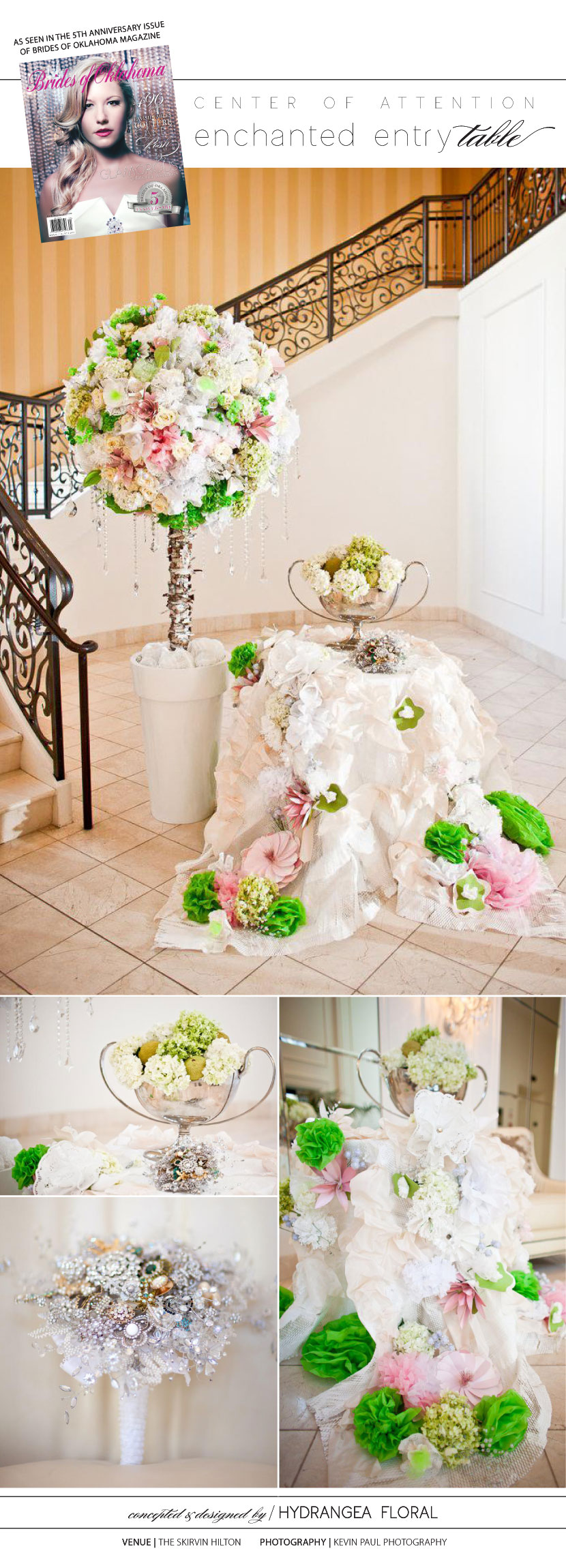 Oklahoma wedding flowers display by Hydrangea Floral